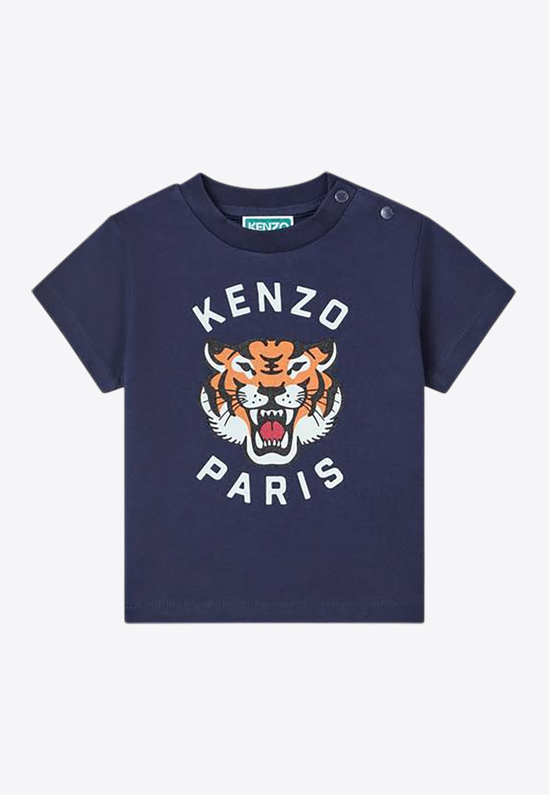 Kenzo Kids Boys Lucky Tiger Print T-shirts Navy K60971/848_NAVY