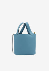 Picotin 18 in New Blue Jean Clemence Leather with Gold Hardware