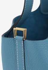 Picotin 18 in New Blue Jean Clemence Leather with Gold Hardware