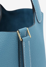 Picotin 18 in New Blue Jean Clemence Leather with Gold Hardware