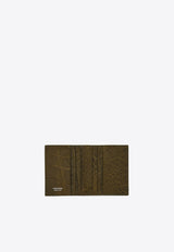 Ferragamo Gancini Croc-Embossed Leather Cardholder Green 661452 MICRO GANCIO 779916 NEW OLIVE