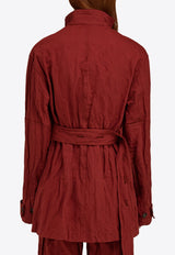 Ferragamo Sahara Belted Field Jacket Red 13G998 B 782568 COLLEGE RED