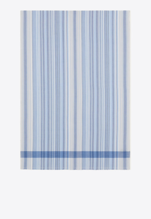 Ferragamo Stripe Pattern Scarf Light Blue 520136 ST TWILIGHT 783401 LIGHTGREY/DARKGREY