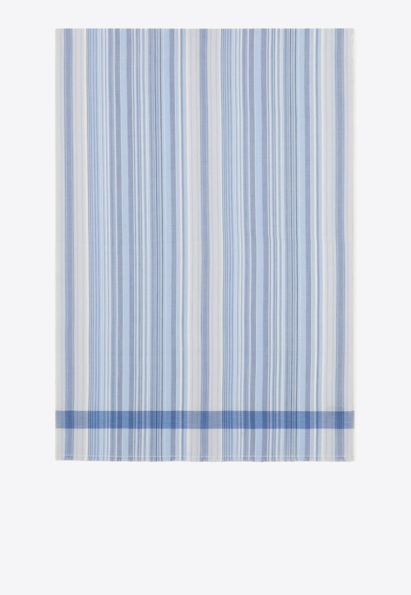 Ferragamo Stripe Pattern Scarf Light Blue 520136 ST TWILIGHT 783401 LIGHTGREY/DARKGREY