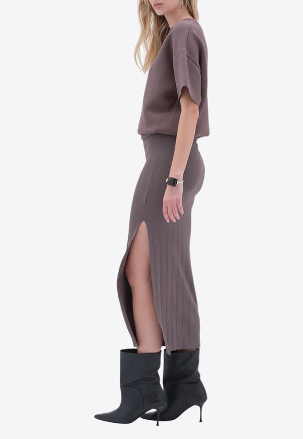 REMAIN Ribbed Midi Skirt 5024982002_GREY