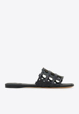 Ferragamo Erne Gancini Leather Slides 01J840 ERNE 782514 DOHA NERO Black