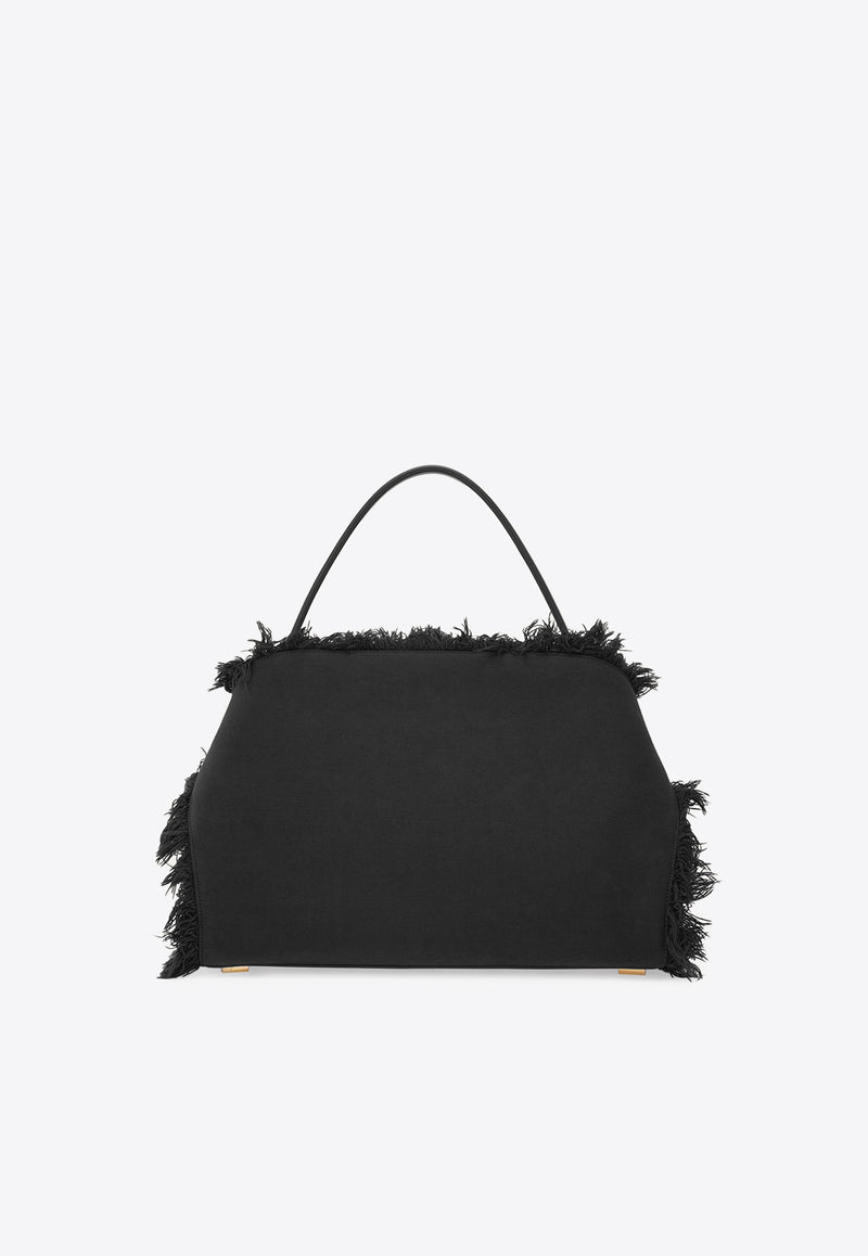 Ferragamo Large Hug Fringed Top Handle Bag Black 21A009 HUG SH M 783897 NERO