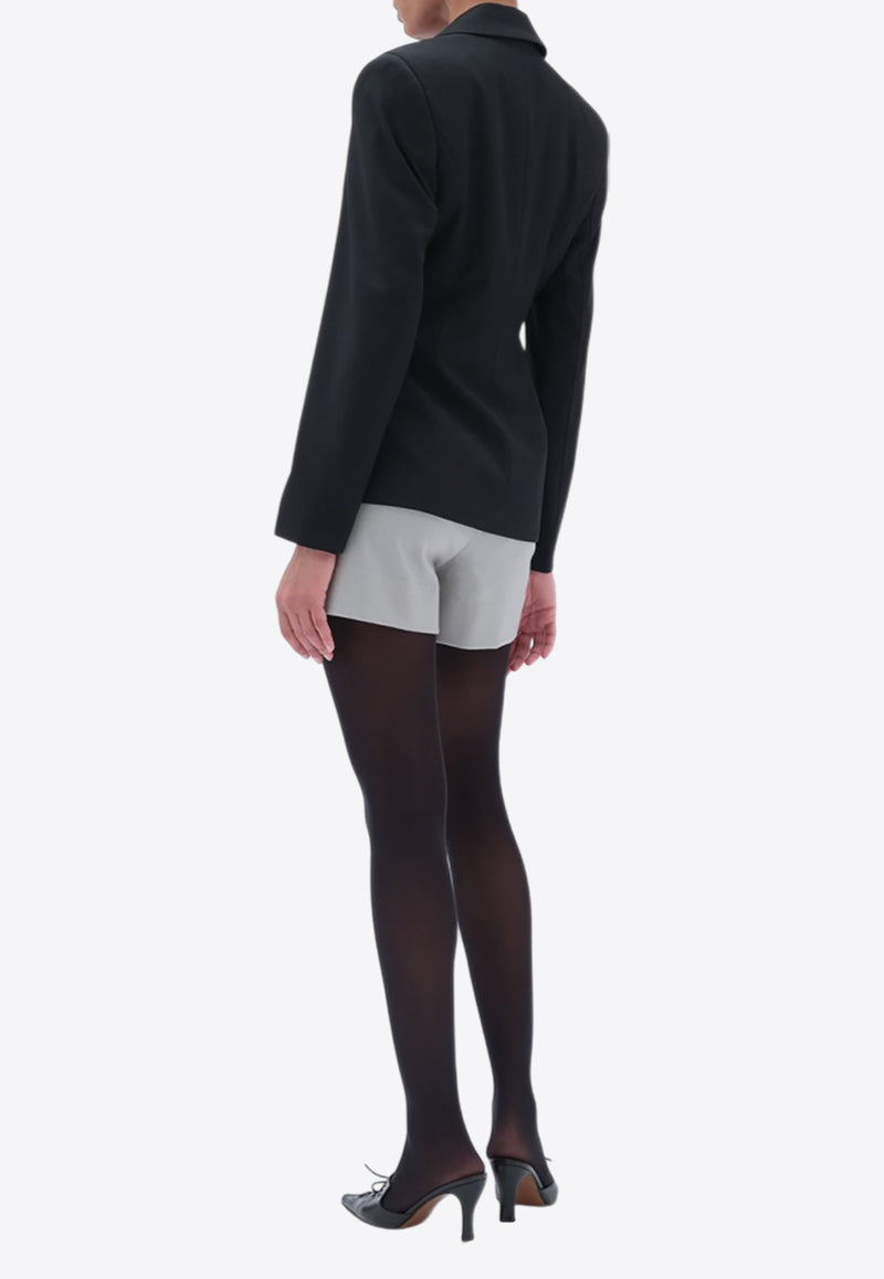 REMAIN Fitted Double-Breasted Blazer 502325100_BLACK