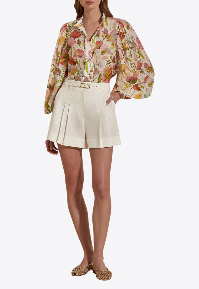 Dahlia Bianca Marissa Floral Blouse Multicolor DHB10107147-104_WHITE MULT