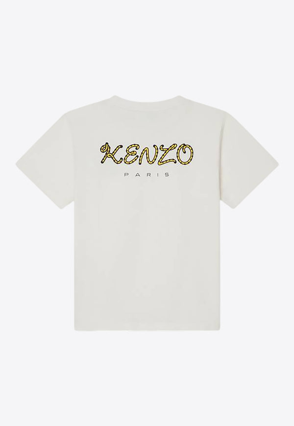 Kenzo Kids Boys Embroidered Tiger Logo T-shirt K61138/117_OFF-WHITE