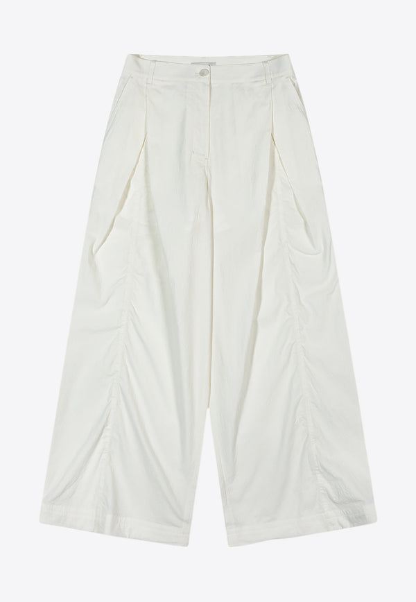LOW CLASSIC Pleated Wide-Leg Pants White LW251PT17WH_WHITE