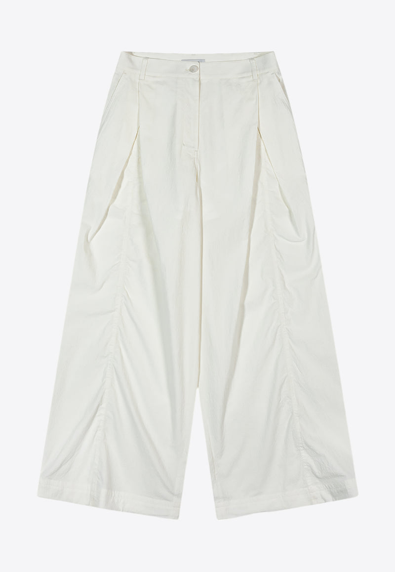 LOW CLASSIC Pleated Wide-Leg Pants White LW251PT17WH_WHITE