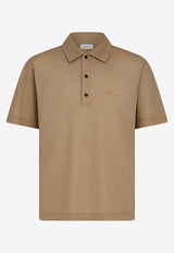 Ferragamo Logo Short-Sleeved Polo T-shirt 122709 H 782780 SAFARI Brown