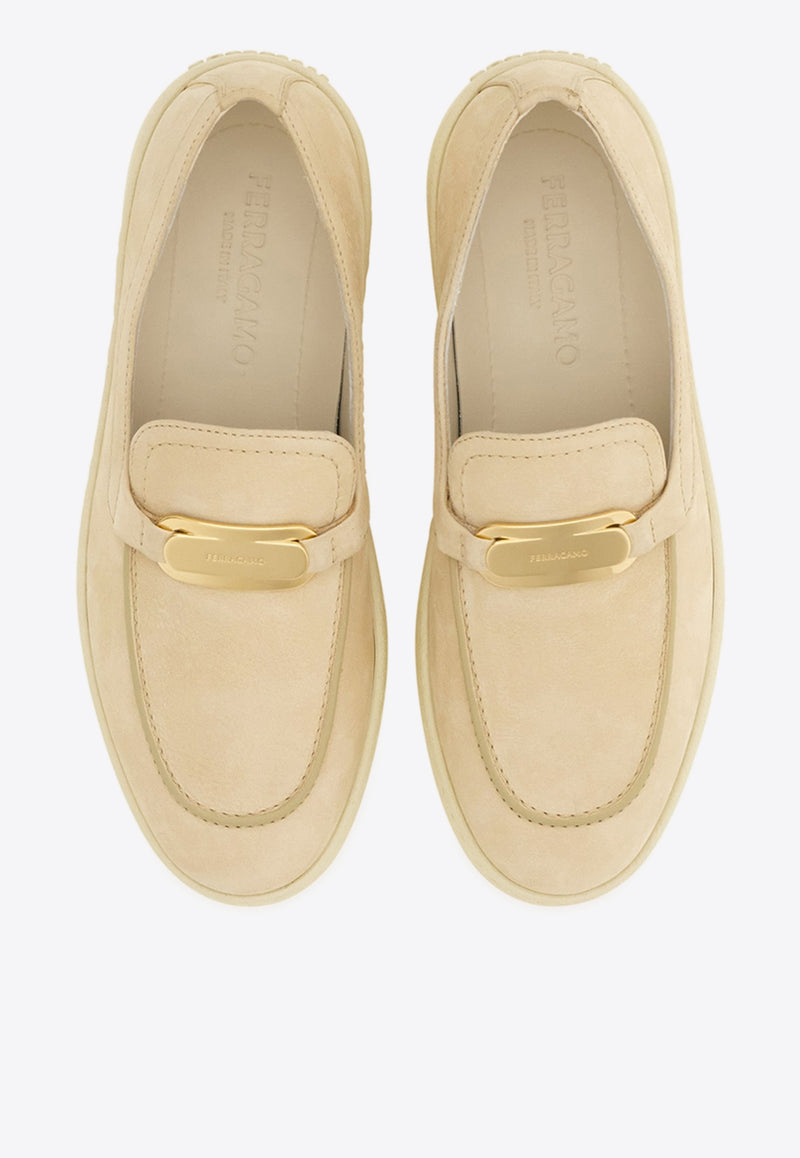 Ferragamo Crio Leather Loafers 030627 CRIO 779039 DESERT Beige