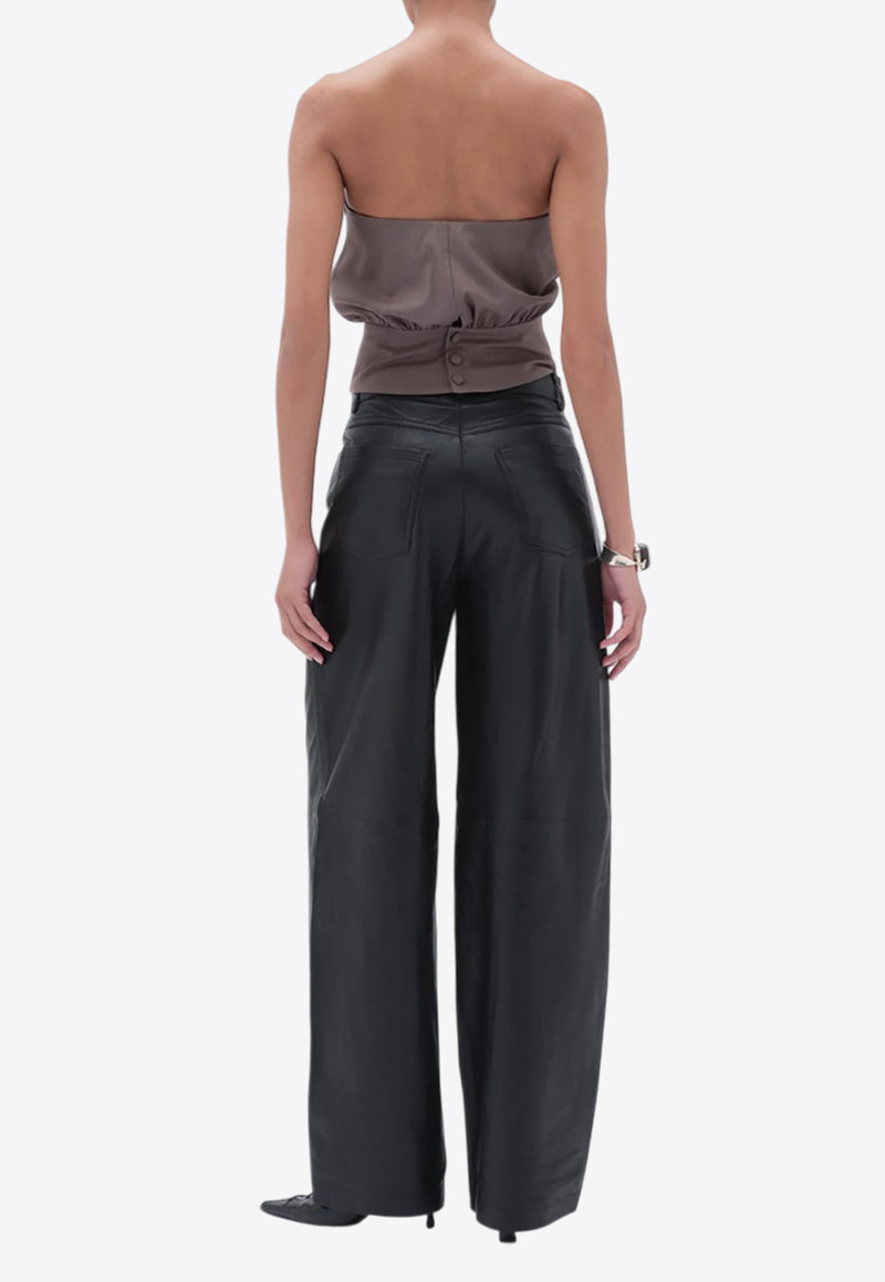 REMAIN Cocoon Leather Pants 502476100_BLACK