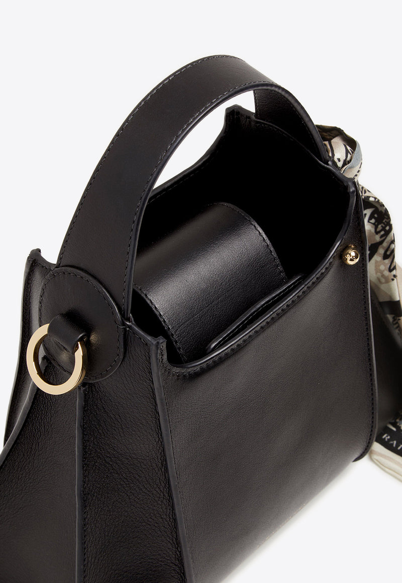 Strathberry Arkshell Leather Top Handle Bag Black 20251-100-461-100_BLACK