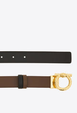 Ferragamo Gancini Reversible Leather Belt Brown 230372 DONNA H25 780475 CLAY