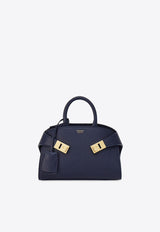 Ferragamo XS Hug Leather Top Handle Bag Midnight Blue 215975 HUG MINI 768850 MIDNIGHT