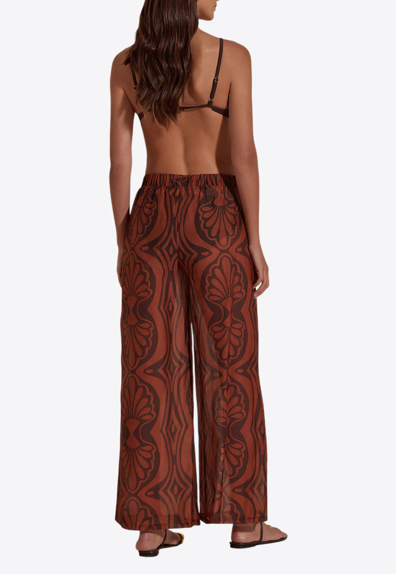Dahlia Bianca Lesley Printed Pants Brown DHB10107156-104_BROWN