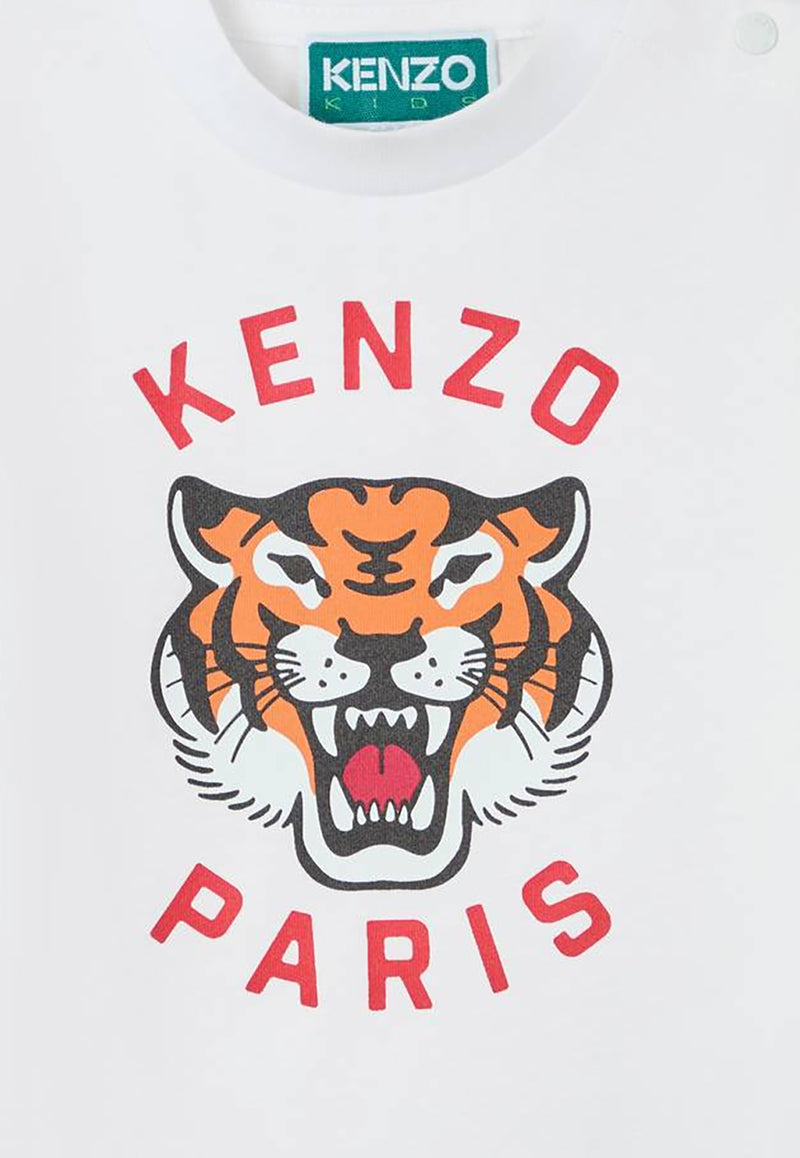 Kenzo Kids Baby Boys Lucky Tiger Print T-shirt White K60977/10P_WHITE