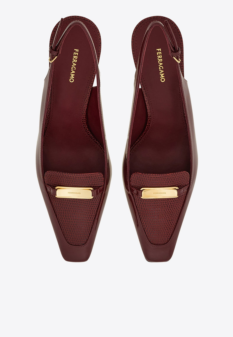 Ferragamo Dilli 55 Slingback Pumps 01J471 DILLI 55 781734 BORGOGNA Bordeaux