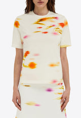 Ferragamo Blossom Print Short-Sleeved T-shirt 112994 H 781284 MASCARP/NEWRED/CHERPINK Multicolor