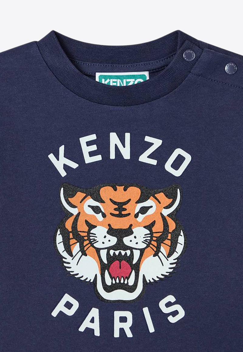 Kenzo Kids Boys Lucky Tiger Print T-shirts Navy K60971/848_NAVY