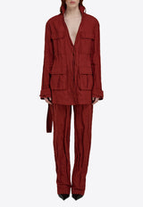 Ferragamo Sahara Belted Field Jacket Red 13G998 B 782568 COLLEGE RED