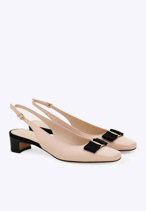 Ferragamo Rivada 30 Slingback Leather Pumps 01J701 RIVADA 782494 BALLET Beige