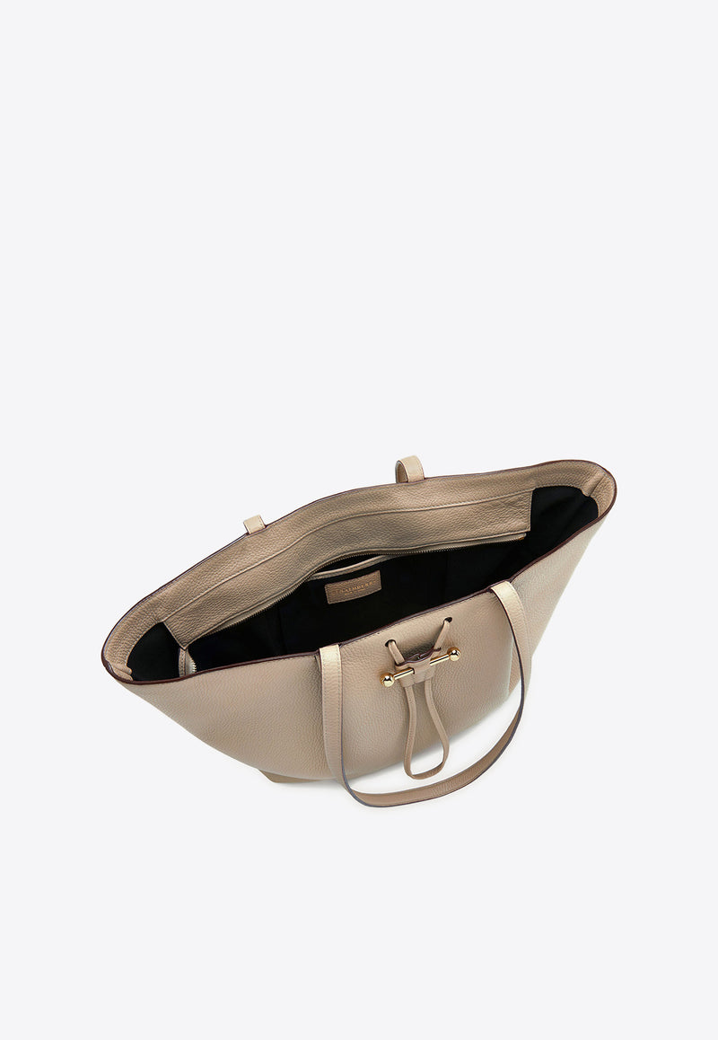 Strathberry Osette Grained Leather Tote Bag Taupe 20241-125-649-430_TAUPE