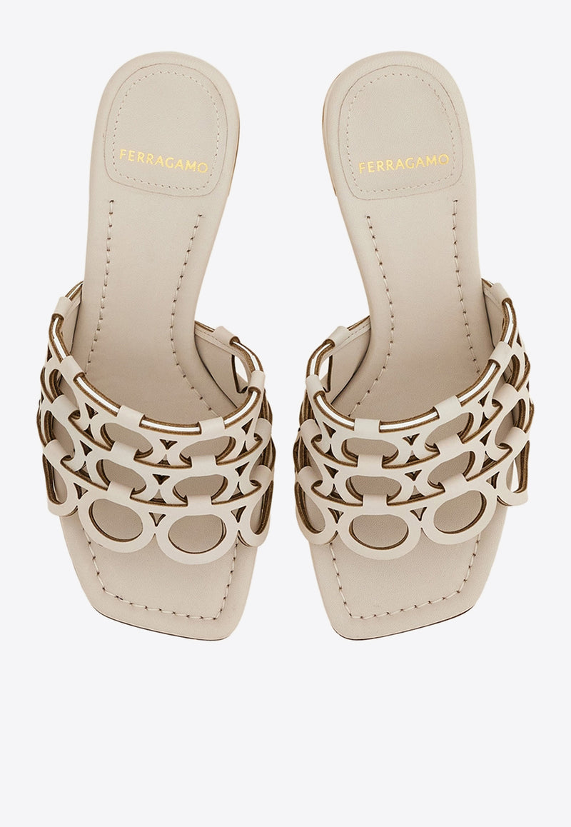 Ferragamo Erne 55 Leather Sandals 01J959 ERNE 55 782526 DOHA PUMICE Cream