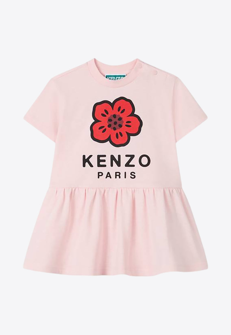Kenzo Kids Baby Girls Boke Flower Print Dress Pink K60941/45Z_ROSE