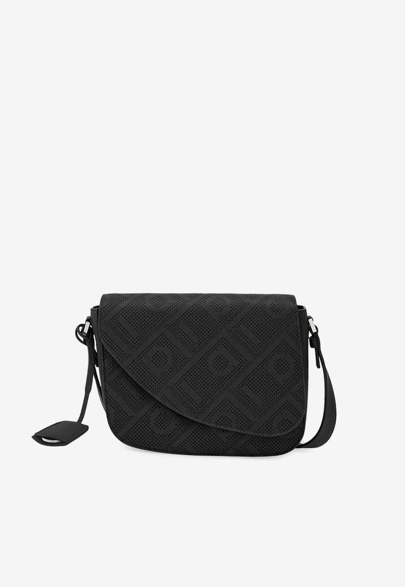 Ferragamo Small Fiamma Leather Messenger Bag Black 241588 FIAMMA 784126 NERO