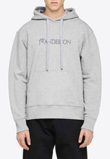 JW Anderson Logo Embroidered Drawstring Hoodie Gray JW0214PG1632907_GREY