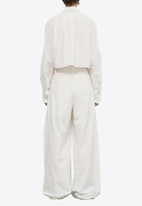 LOW CLASSIC Long-Sleeved Cropped Shirt White LW251SH04WH_WHITE