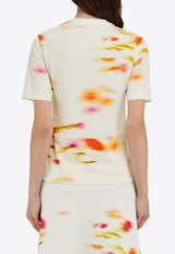 Ferragamo Blossom Print Short-Sleeved T-shirt 112994 H 781284 MASCARP/NEWRED/CHERPINK Multicolor