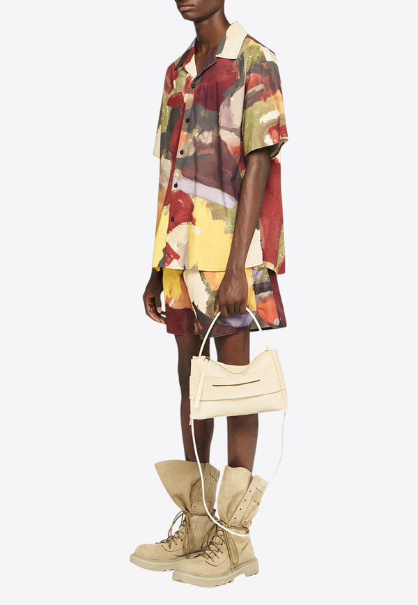 JW Anderson Abstract Print Short-Sleeved Shirt Multicolor SH0349PG1728595_OLIVE