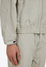 Ferragamo Zip-Up Windbreaker Hooded Jacket Gray 144475 B 782754 HAZE