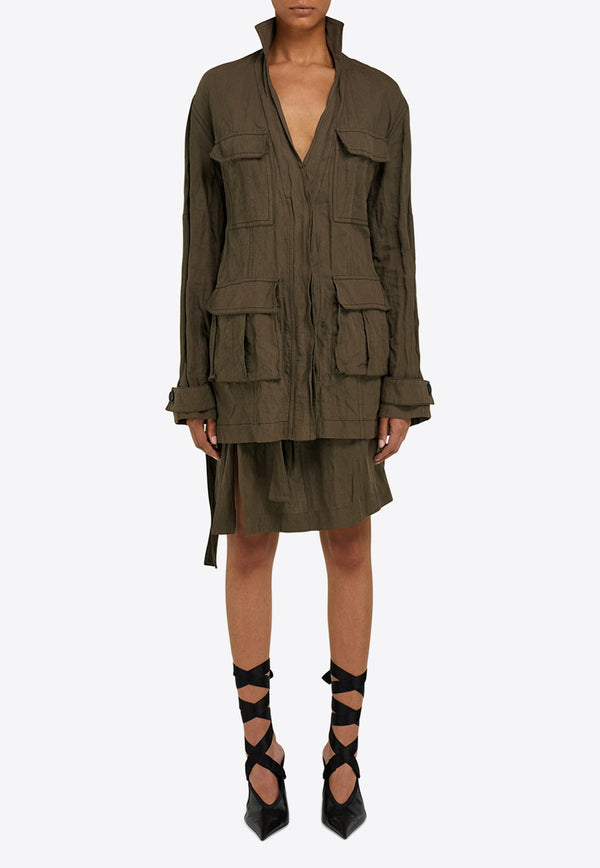 Ferragamo Sahara Belted Field Jacket Brown 13G998 B 782567 CONCRETE