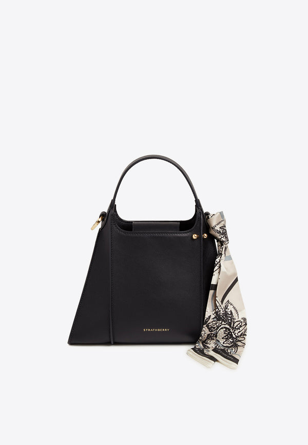 Strathberry Arkshell Leather Top Handle Bag Black 20251-100-461-100_BLACK