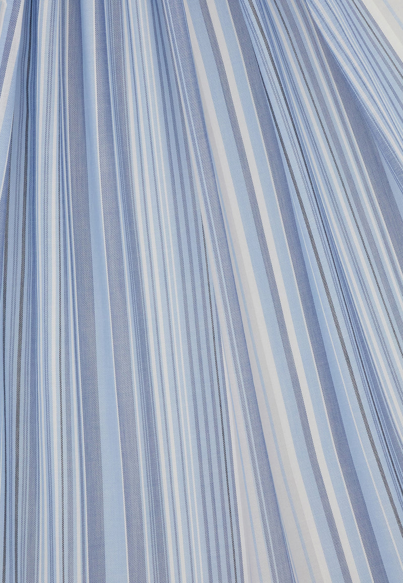 Ferragamo Stripe Pattern Scarf Light Blue 520136 ST TWILIGHT 783401 LIGHTGREY/DARKGREY