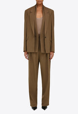 Ferragamo Tailored Straight-Leg Pants Green 13G870 P 782662 LEAD GREEN