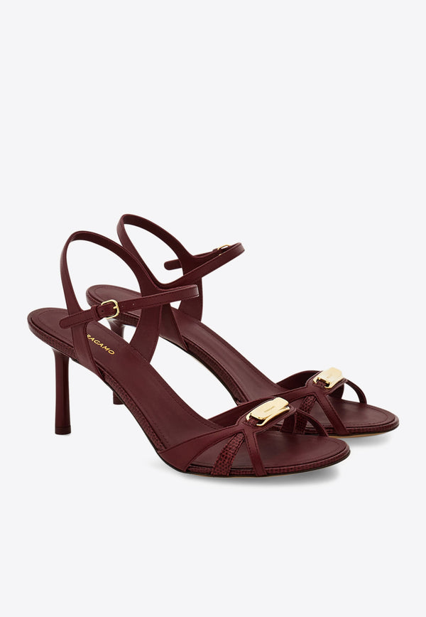 Ferragamo Dasy 70 Leather Sandals 01J559 DASY 70 779353 BORGOGNA Bordeaux