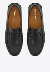 Ferragamo Byte Gancini Leather Loafers 029928 BYTE 782410 NERO Black