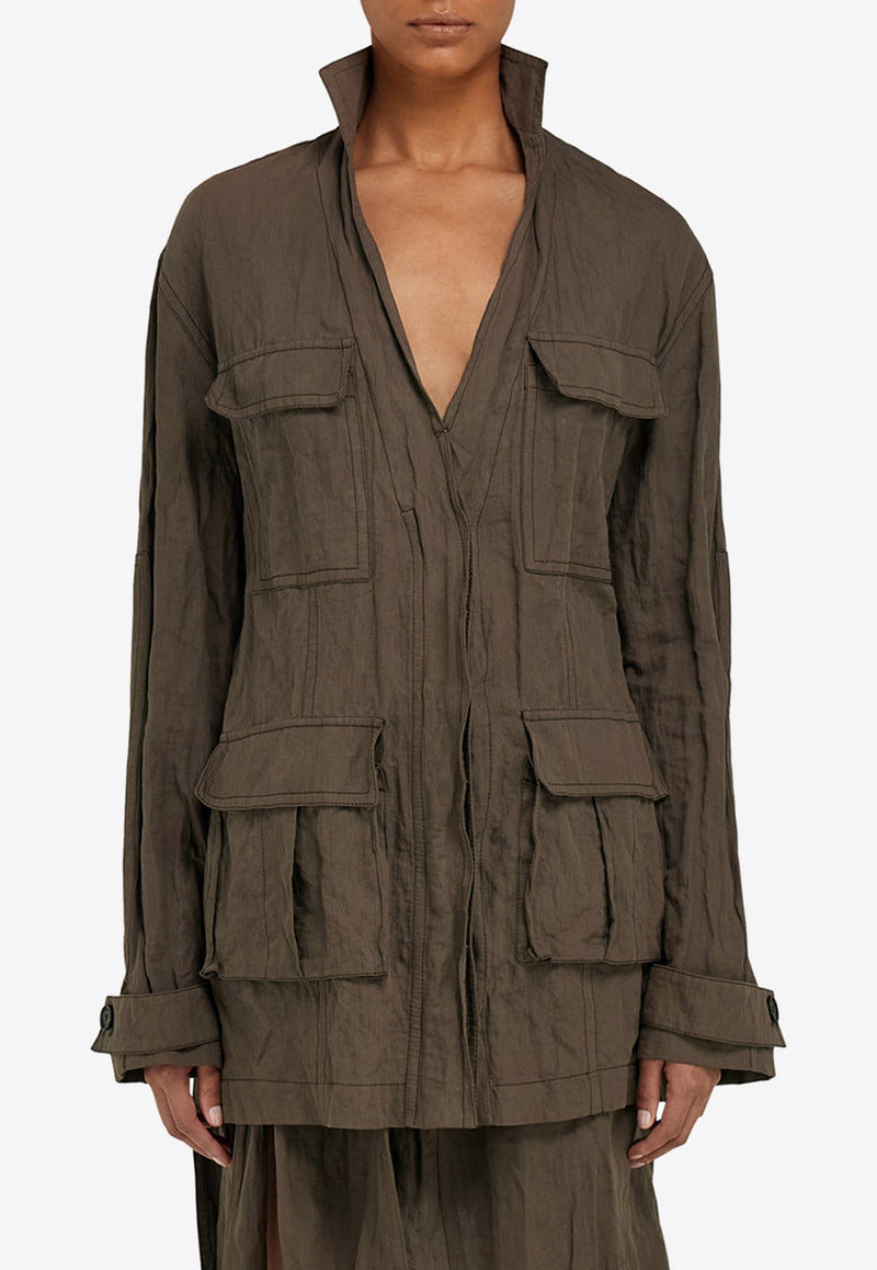 Ferragamo Sahara Belted Field Jacket Brown 13G998 B 782567 CONCRETE