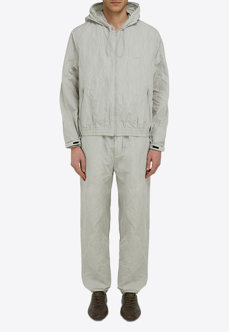 Ferragamo Logo Patch Drawstring Track Pants Gray 144462 P 782963 HAZE