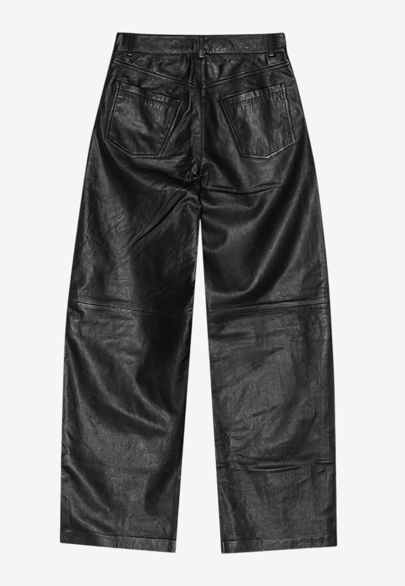REMAIN Cocoon Leather Pants 502476100_BLACK