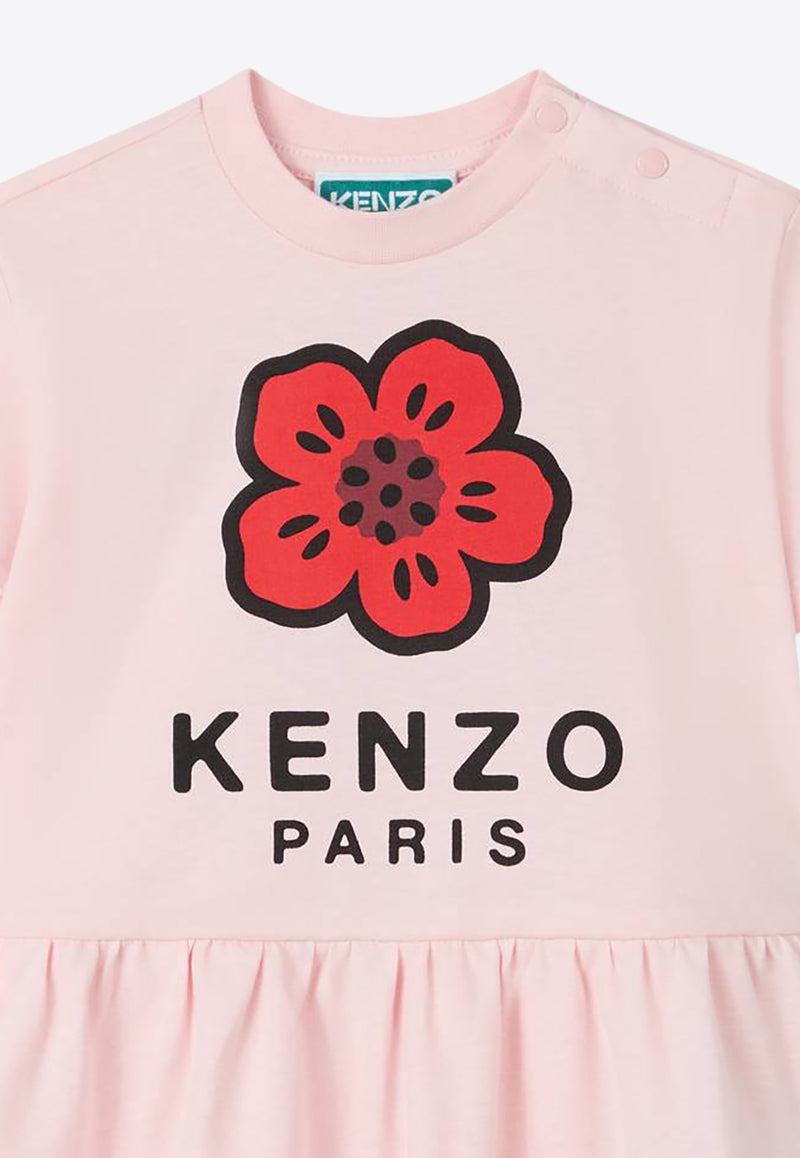 Kenzo Kids Baby Girls Boke Flower Print Dress Pink K60941/45Z_ROSE