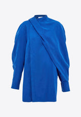 Ferragamo Long-Sleeved Asymmetric Wrap Shirt Blue 13G800 C 782809 KLEIN BLUE