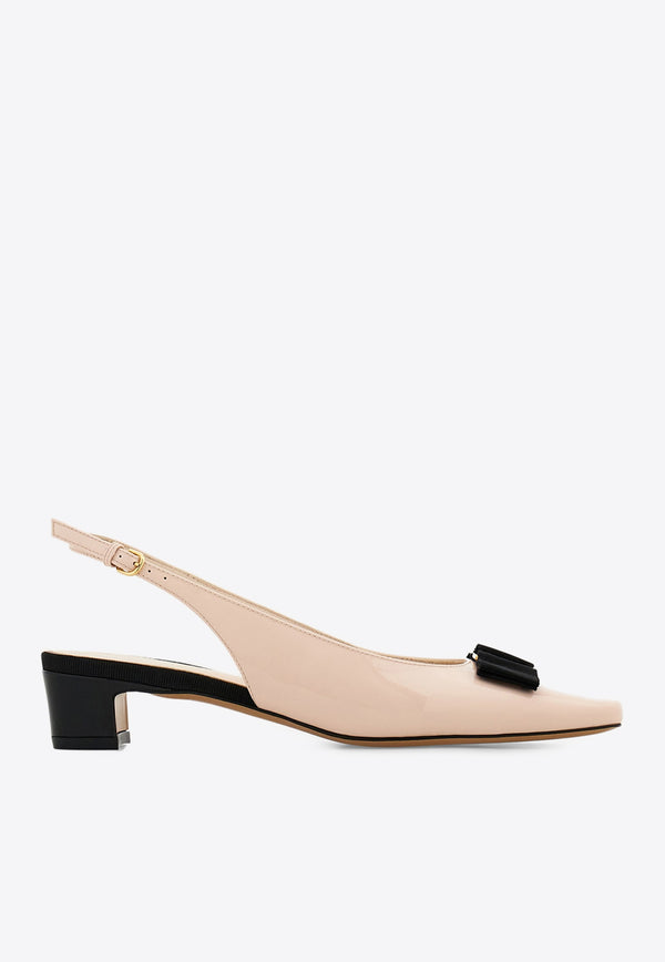 Ferragamo Rivada 30 Slingback Leather Pumps 01J701 RIVADA 782494 BALLET Beige